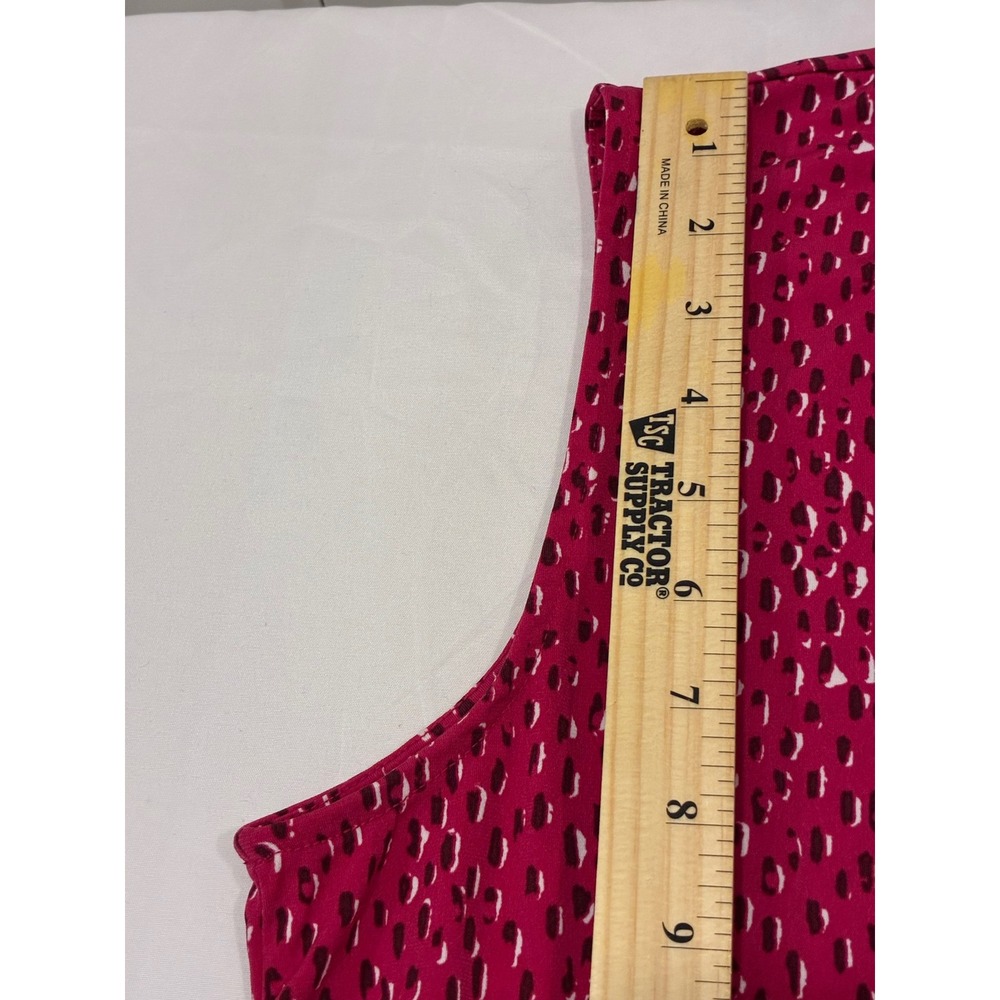 Banana Republic Magenta Pink Abstract Dot Tie Neck Sleeveless Blouse Large - Picture 4 of 7